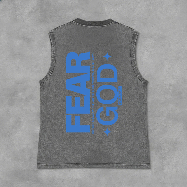 Débardeur unisexe délavé Christianartworkshop « Craignez Dieu » Psaume 128:1 - Gris - 2XL - image 6