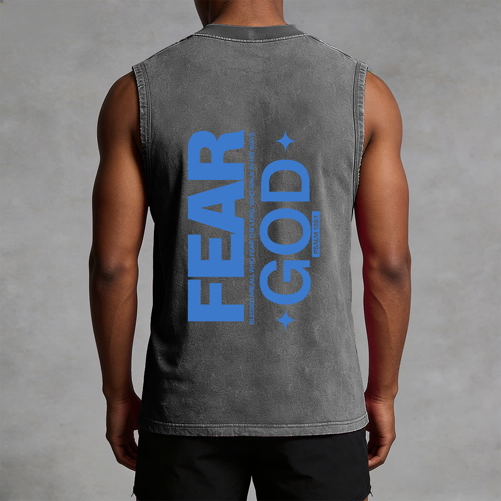 Débardeur unisexe délavé Christianartworkshop « Craignez Dieu » Psaume 128:1 - image 8