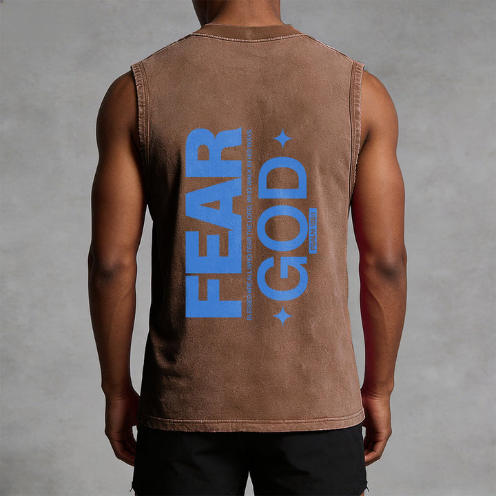 Débardeur unisexe délavé Christianartworkshop « Craignez Dieu » Psaume 128:1 - image 10
