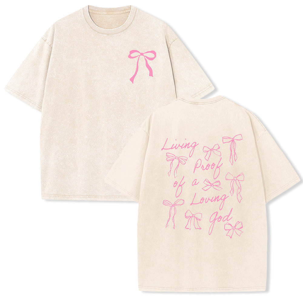 T-shirt unisexe délavé Christianartworkshop « Preuve vivante d'un Dieu aimant » - Beige - 4XL - image 2