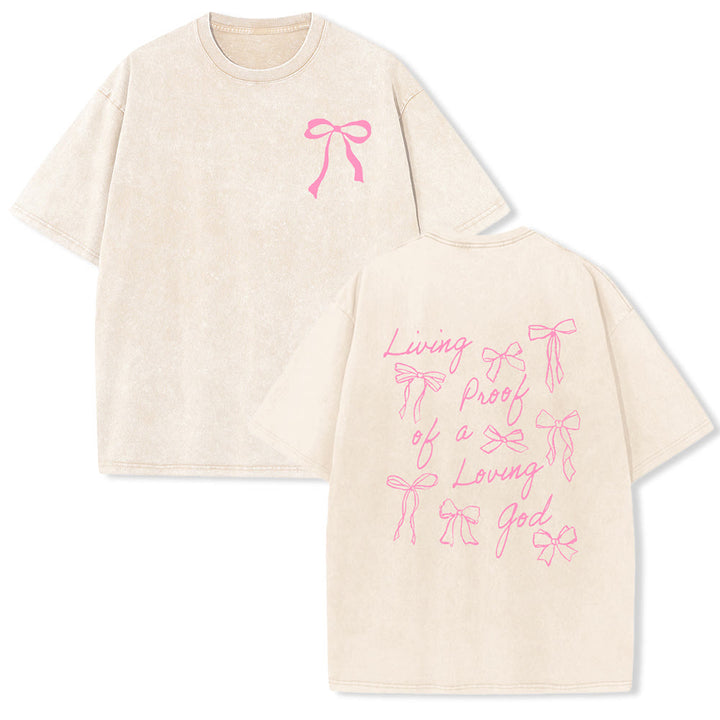 T-shirt unisexe délavé Christianartworkshop « Preuve vivante d'un Dieu aimant » - Beige - 4XL - image 2