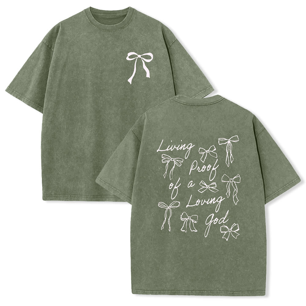 T-shirt unisexe délavé Christianartworkshop « Preuve vivante d'un Dieu aimant » - Vert armée - 4XL - image 20