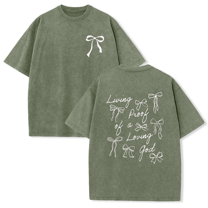 T-shirt unisexe délavé Christianartworkshop « Preuve vivante d'un Dieu aimant » - Vert armée - 4XL - image 20