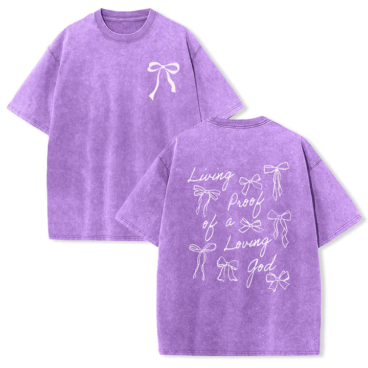 T-shirt unisexe délavé Christianartworkshop « Preuve vivante d'un Dieu aimant » - Violet - 4XL - image 14