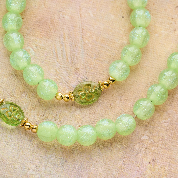 Christianartworkshop Chapelet œil de chat à bénédiction celtique : Trèfle porte-bonheur avec breloque dorée - image 7