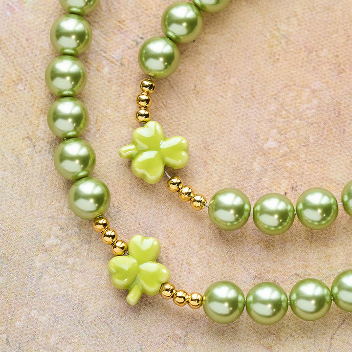 Christianartworkshop Chapelet vert de Saint Patrick avec trèfle porte-bonheur en céramique et centre de la Vierge Marie - image 8