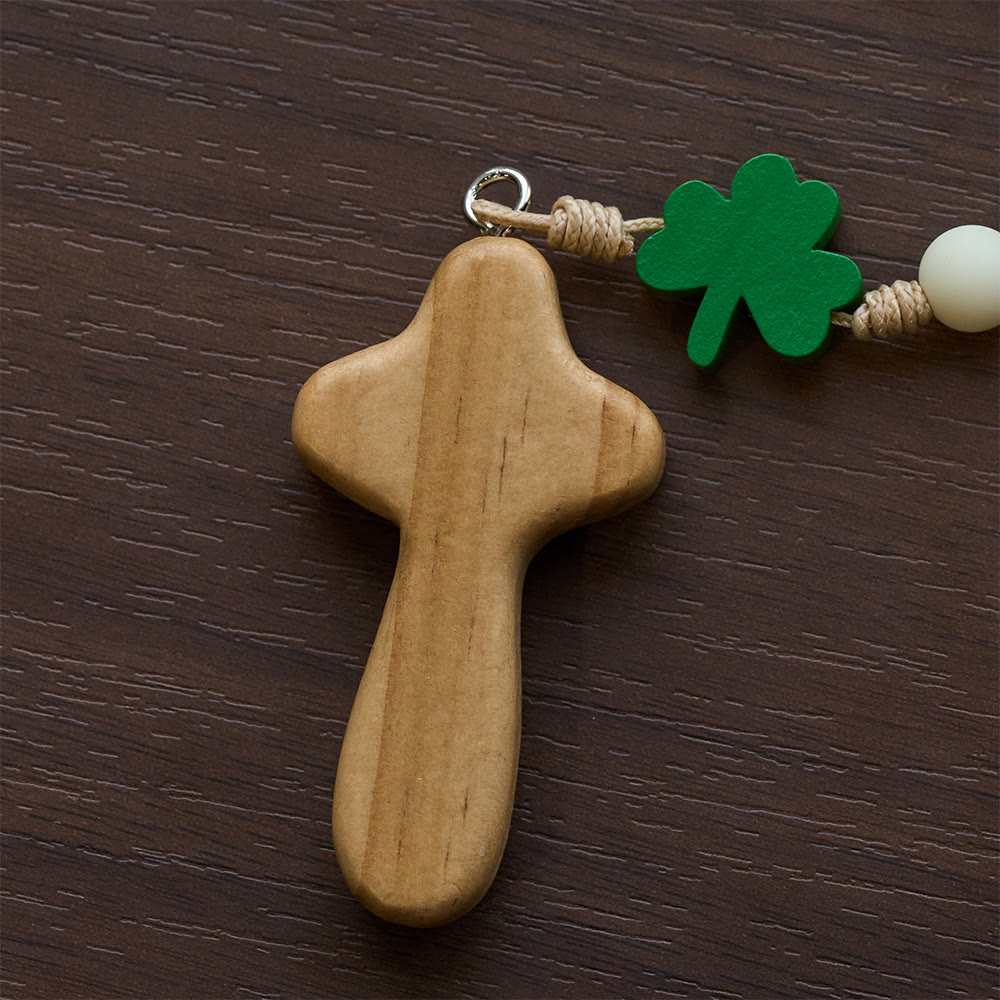 Christianartworkshop Chapelet Saint-Patrick pour enfants : perles dégradées avec trèfle et croix en bois - image 8