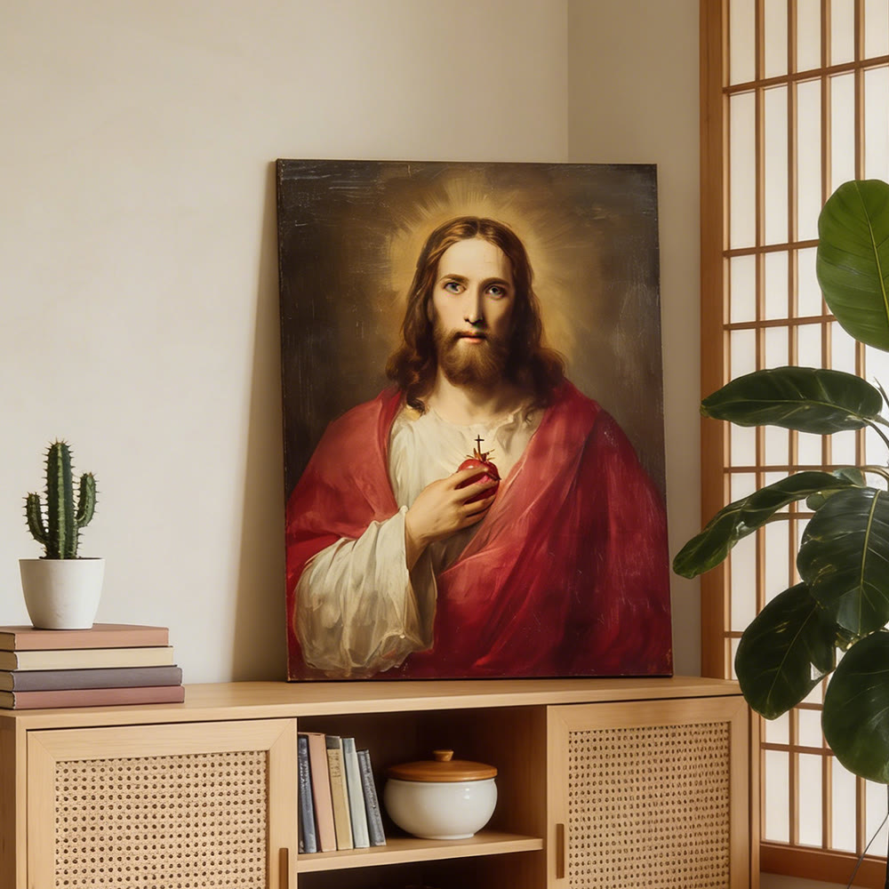 Christianartworkshop Affiche murale du Sacré-Cœur de Jésus : Symbole de l’amour divin et de la rédemption - image 3