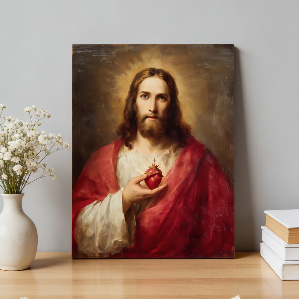 Christianartworkshop Affiche murale du Sacré-Cœur de Jésus : Symbole de l’amour divin et de la rédemption - image 1