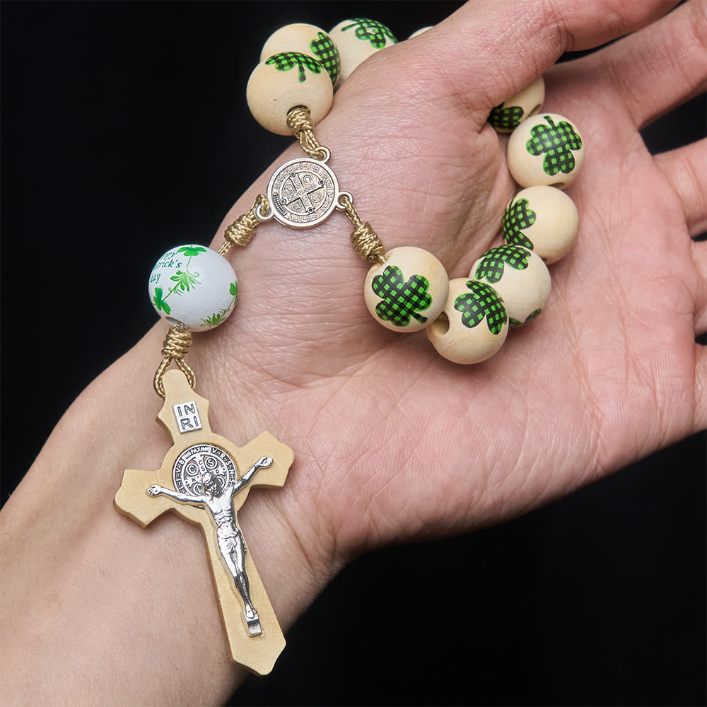 Christianartworkshop Chapelet de poche en bois avec bénédiction irlandaise, cadeau idéal pour la Saint-Patrick - image 10