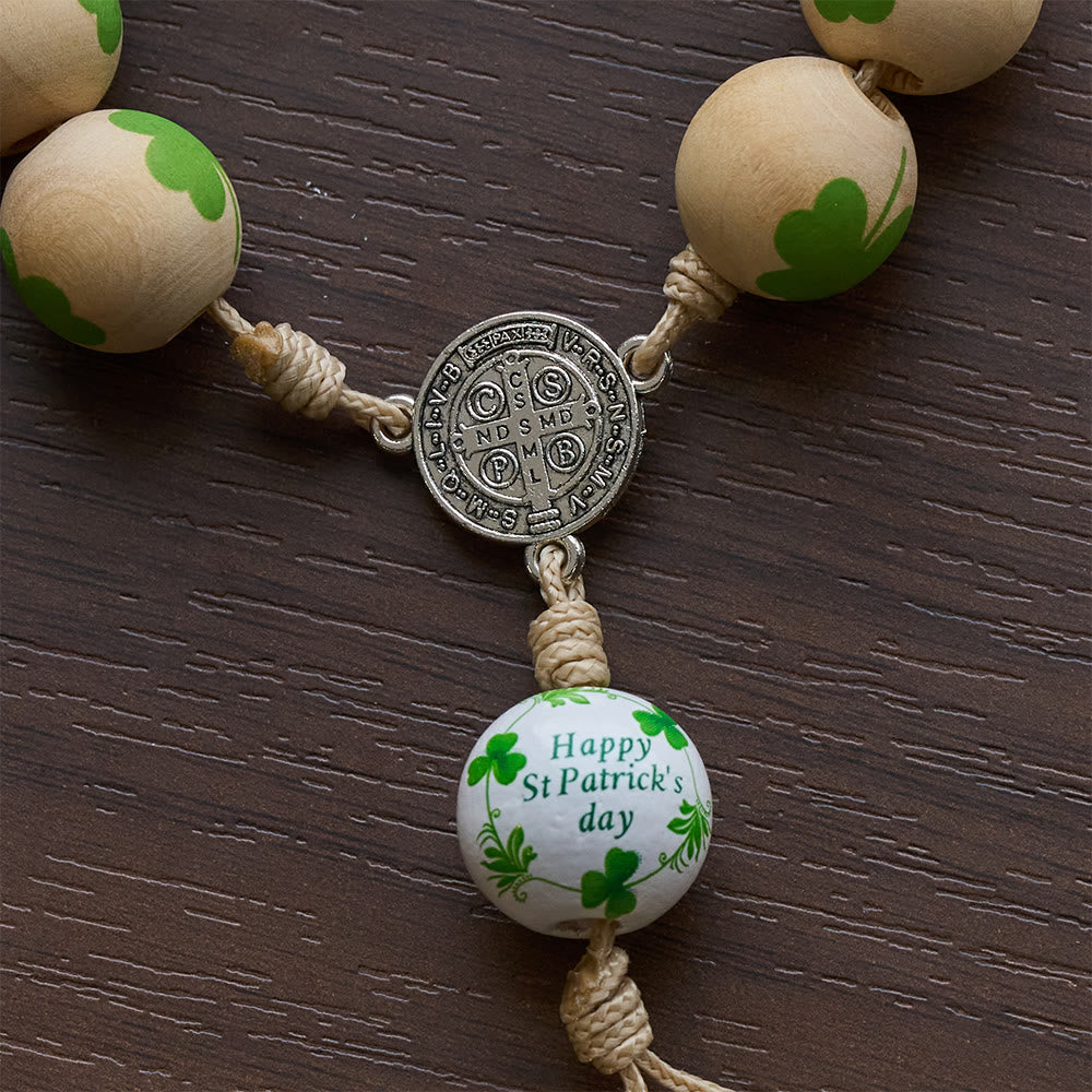 Christianartworkshop Chapelet de poche en bois avec bénédiction irlandaise, cadeau idéal pour la Saint-Patrick - image 12