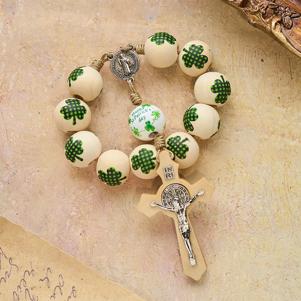 Christianartworkshop Chapelet de poche en bois avec bénédiction irlandaise, cadeau idéal pour la Saint-Patrick - image 11