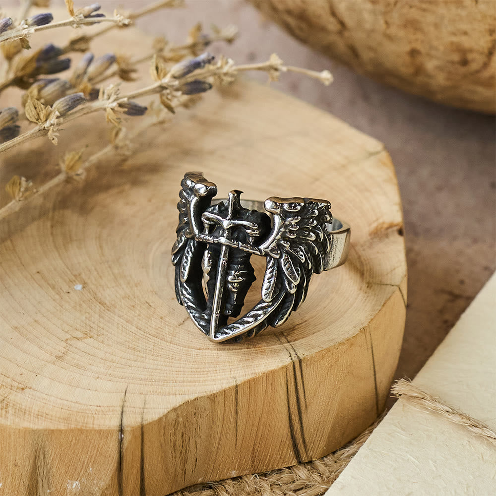 Christianartworkshop Bague Épée Ailée de l'Archange Michel : Un symbole de protection divine - image 7