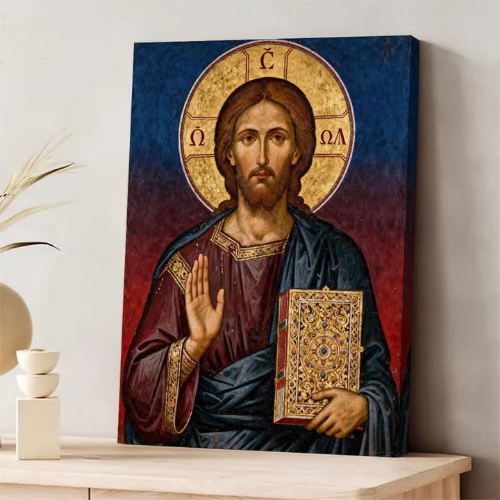Atelier d'art chrétien Œuvres d'art chrétiennes Pantocrator Art Toile : Autorité divine et dévotion intemporelle - image 2
