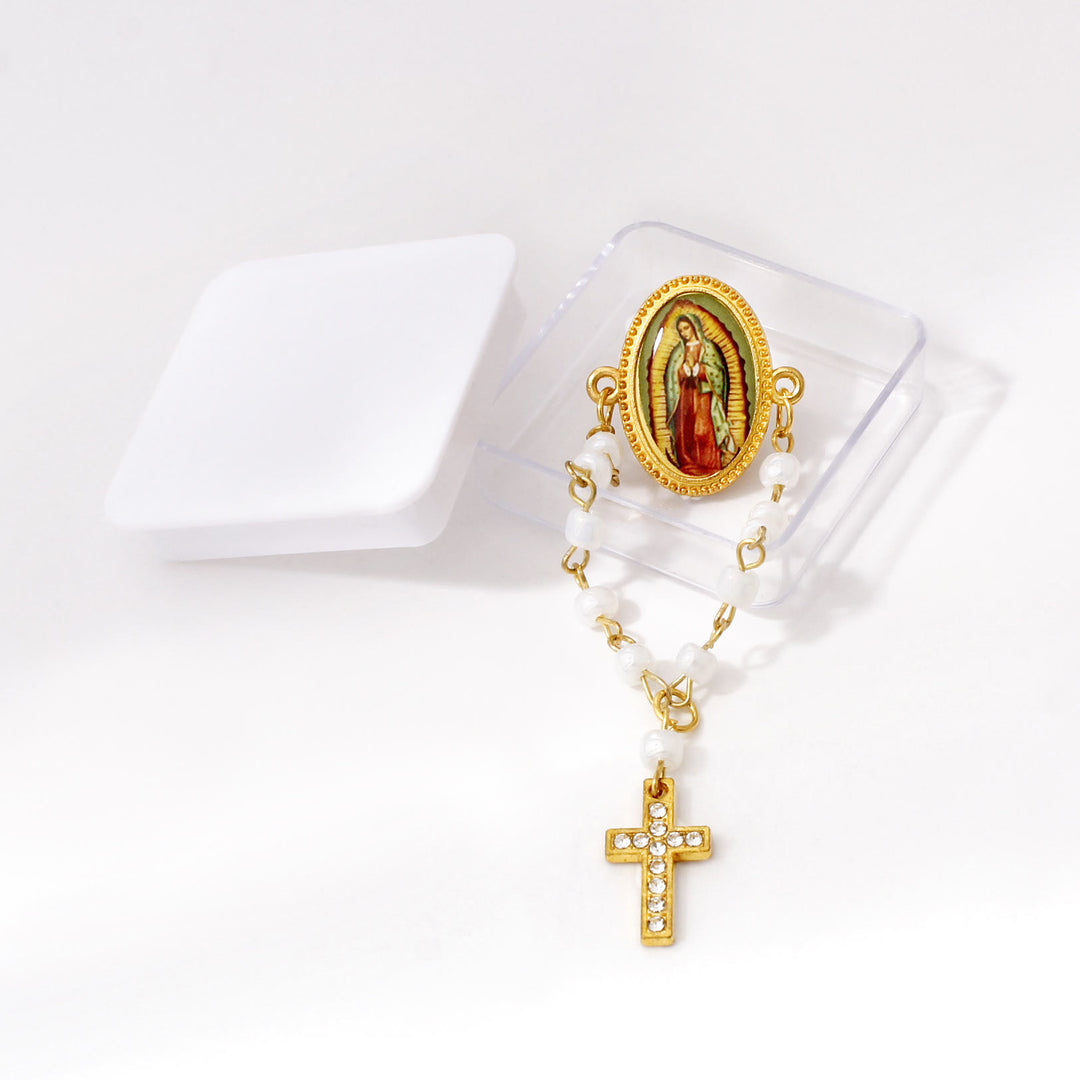 Christianartworkshop Broche chapelet miniature Notre-Dame de Guadalupe : un symbole de protection maternelle - Notre Dame - image 0