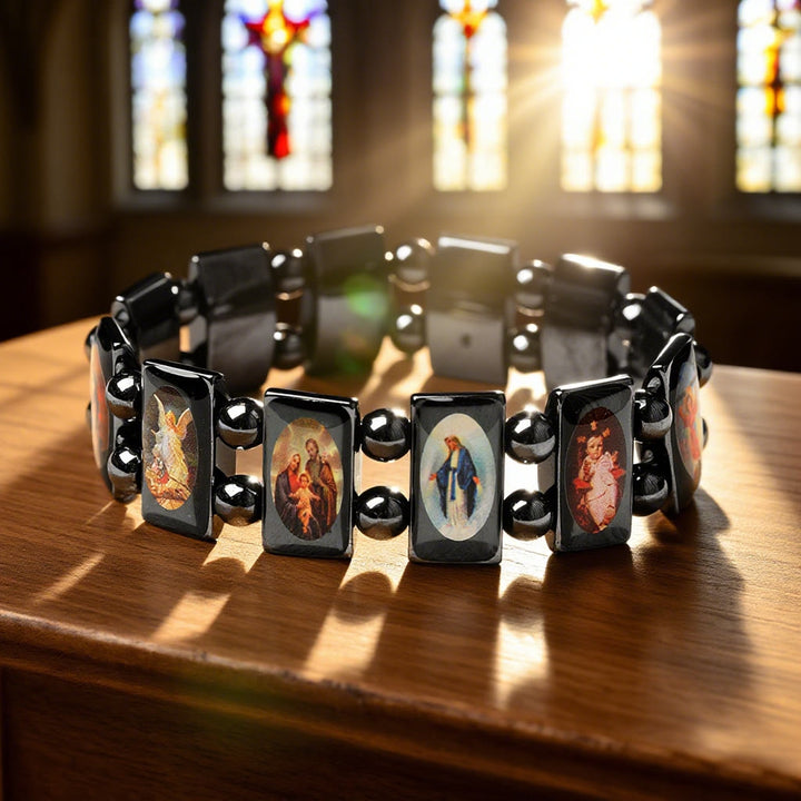 Christianartworkshop Bracelet en hématite à icône sacrée : un symbole de dévotion éternelle - image 3