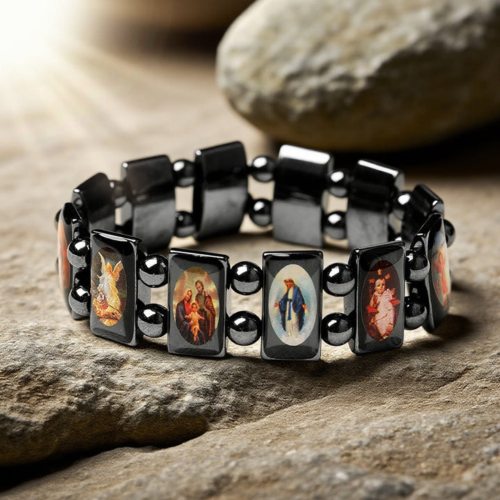 Christianartworkshop Bracelet en hématite à icône sacrée : un symbole de dévotion éternelle - B - image 2
