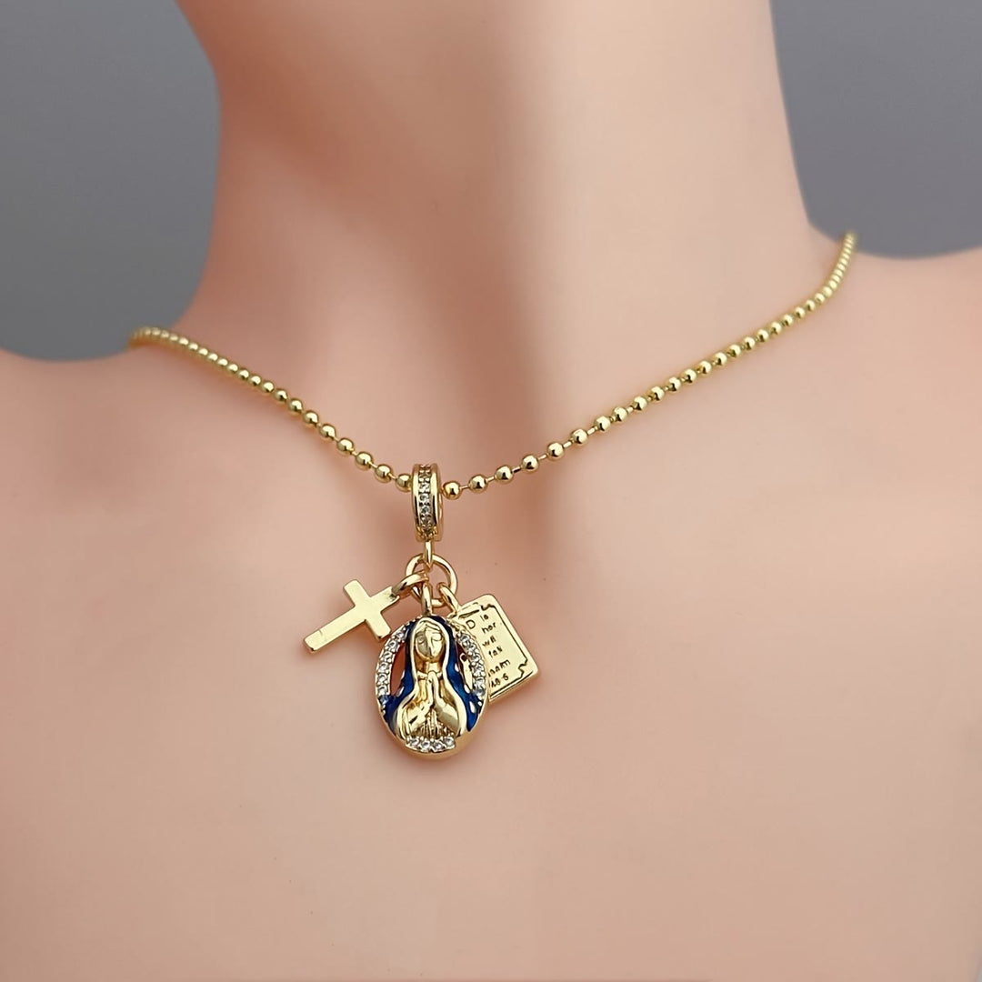 Christianartworkshop Ensemble de bijoux Notre-Dame de Grâce : Un symbole de dévotion intemporelle - image 5