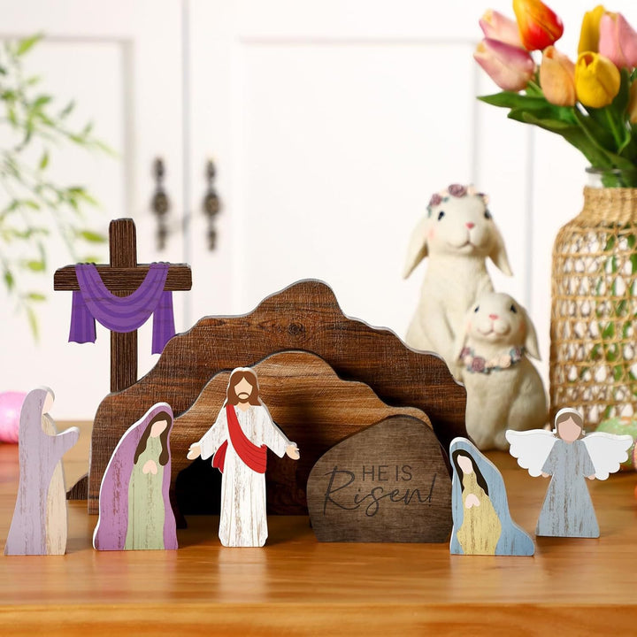Christianartworkshop Ensemble de décorations de Pâques sur le thème de la Résurrection : un symbole d'espoir éternel - Il est ressuscité - image 0