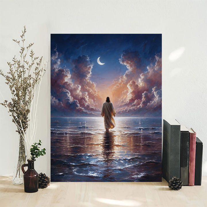Christianartworkshop Pâques Crépuscule Eaux Jésus Foi Affiche Murale : Un Rappel Quotidien de Son Calme - image 4