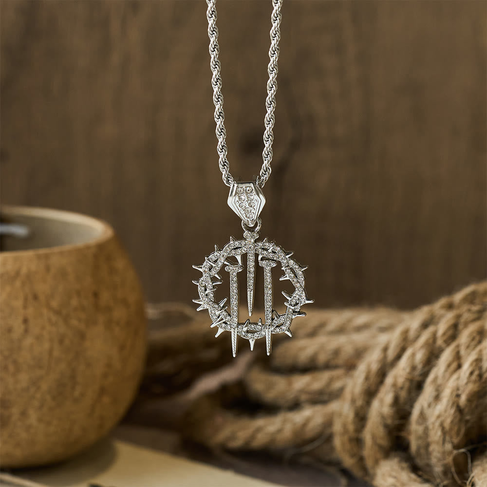 Christianartworkshop Collier à chaîne en corde Couronne d'épines et de clous : un symbole de sacrifice rédempteur - image 5