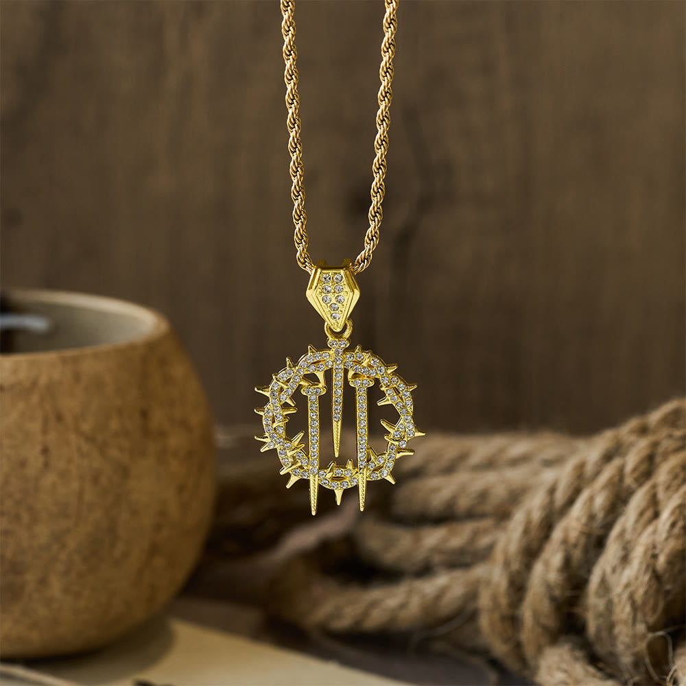 Christianartworkshop Collier à chaîne en corde Couronne d'épines et de clous : un symbole de sacrifice rédempteur - image 1