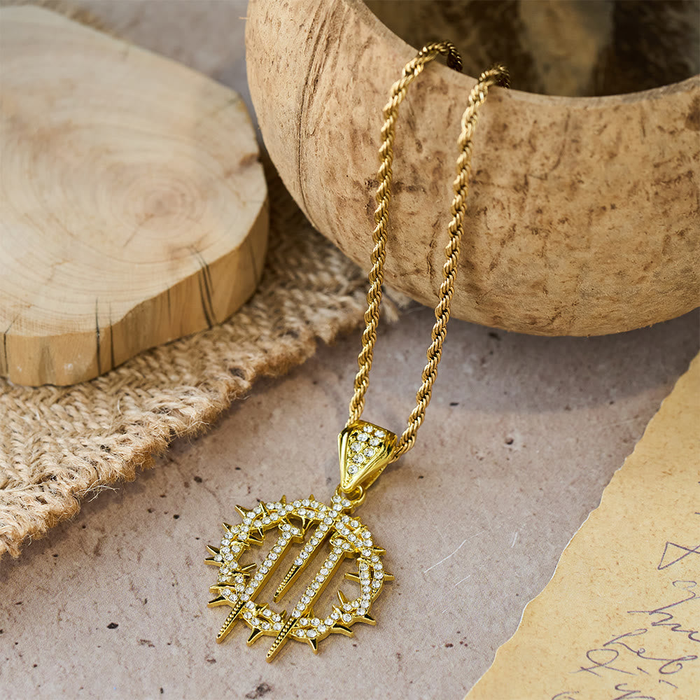 Christianartworkshop Collier à chaîne en corde Couronne d'épines et de clous : un symbole de sacrifice rédempteur - image 2