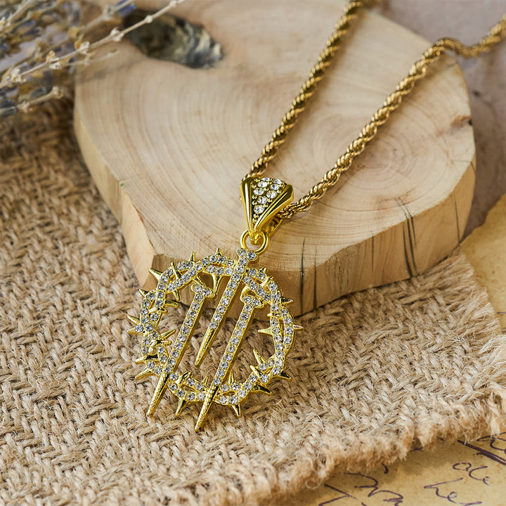Christianartworkshop Collier à chaîne en corde Couronne d'épines et de clous : un symbole de sacrifice rédempteur - image 3