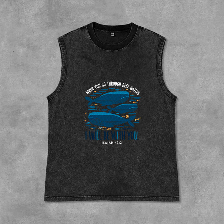 Débardeur unisexe délavé à motif floral « Jésus t’aime » de Christianartworkshop - Noir - 2XL - image 3