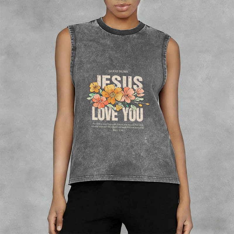 Débardeur unisexe fleuri Christianartworkshop « Jésus t’aime » - image 10