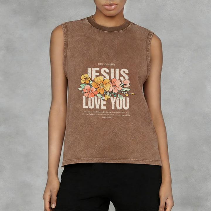 Débardeur unisexe fleuri Christianartworkshop « Jésus t’aime » - image 13