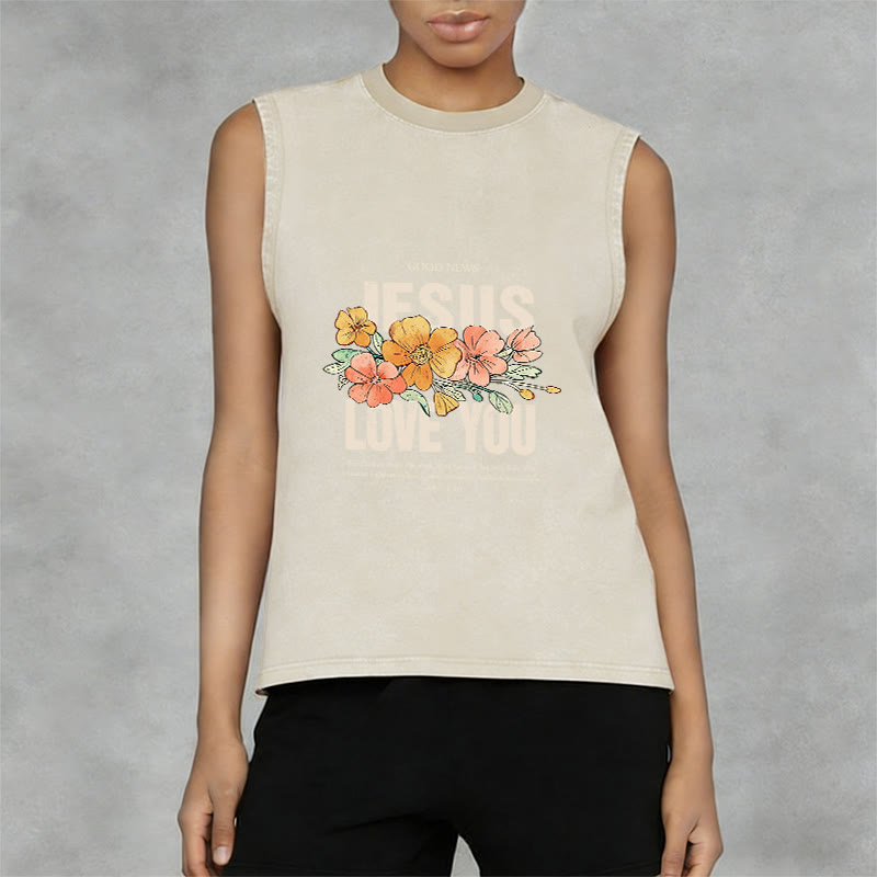 Débardeur unisexe fleuri Christianartworkshop « Jésus t’aime » - image 7