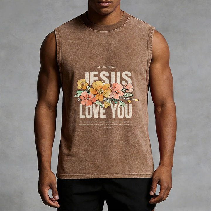Débardeur unisexe fleuri Christianartworkshop « Jésus t’aime » - image 14