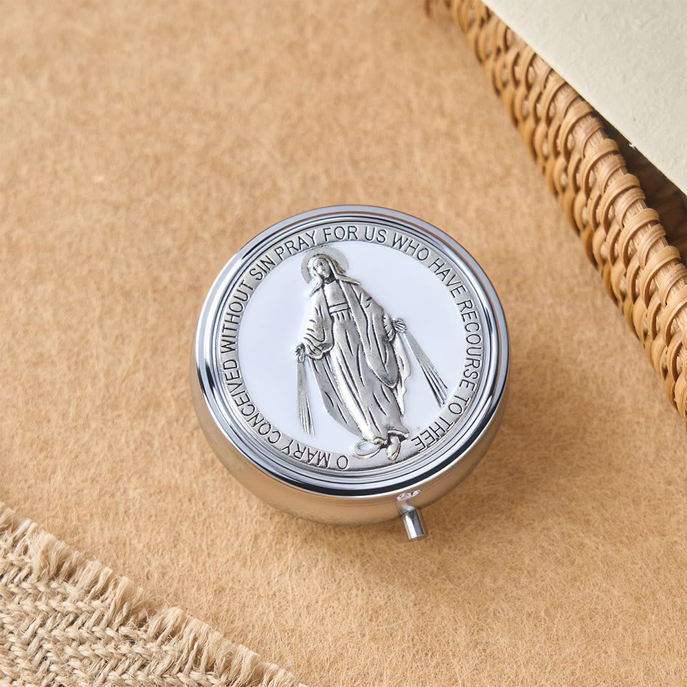 Christianartworkshop Chapelet de dévotion avec boîte de rangement : Médaille de Notre-Dame et crucifix pour la prière et la réflexion - image 7