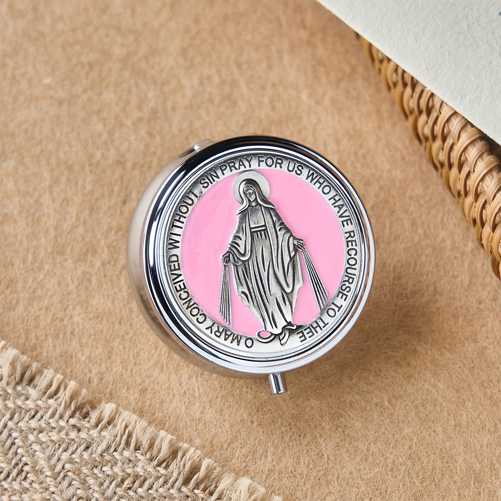 Christianartworkshop Chapelet de dévotion avec boîte de rangement : Médaille de Notre-Dame et crucifix pour la prière et la réflexion - image 17