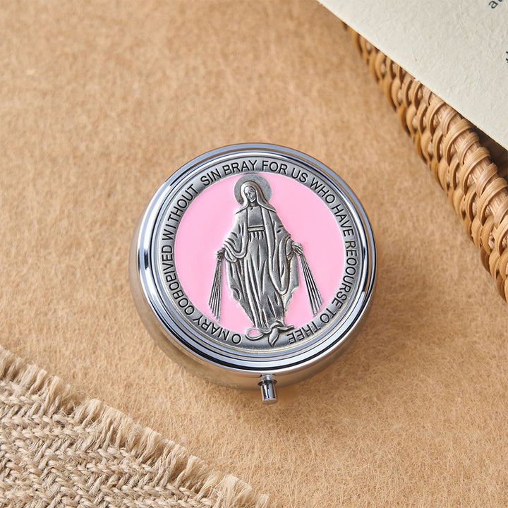 Christianartworkshop Chapelet de dévotion avec boîte de rangement : Médaille de Notre-Dame et crucifix pour la prière et la réflexion - image 18