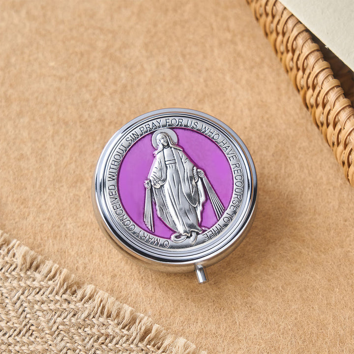 Christianartworkshop Chapelet de dévotion avec boîte de rangement : Médaille de Notre-Dame et crucifix pour la prière et la réflexion - image 13