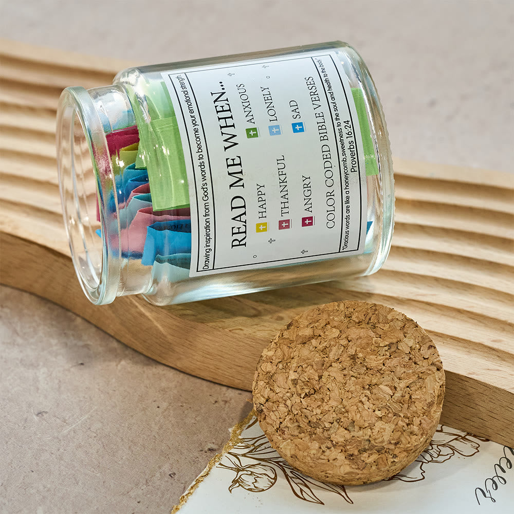 Christianartworkshop Bocal à versets bibliques de couleur avec couvercle en liège et coffret cadeau : un rappel tangible des Écritures - image 14