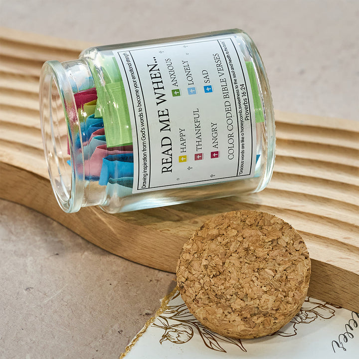 Christianartworkshop Bocal à versets bibliques de couleur avec couvercle en liège et coffret cadeau : un rappel tangible des Écritures - image 14