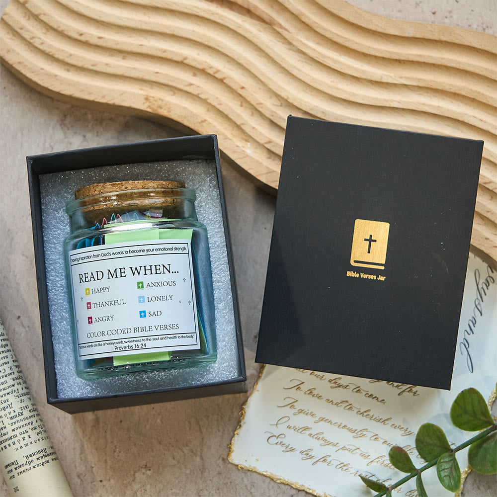 Christianartworkshop Bocal à versets bibliques de couleur avec couvercle en liège et coffret cadeau : un rappel tangible des Écritures - image 11