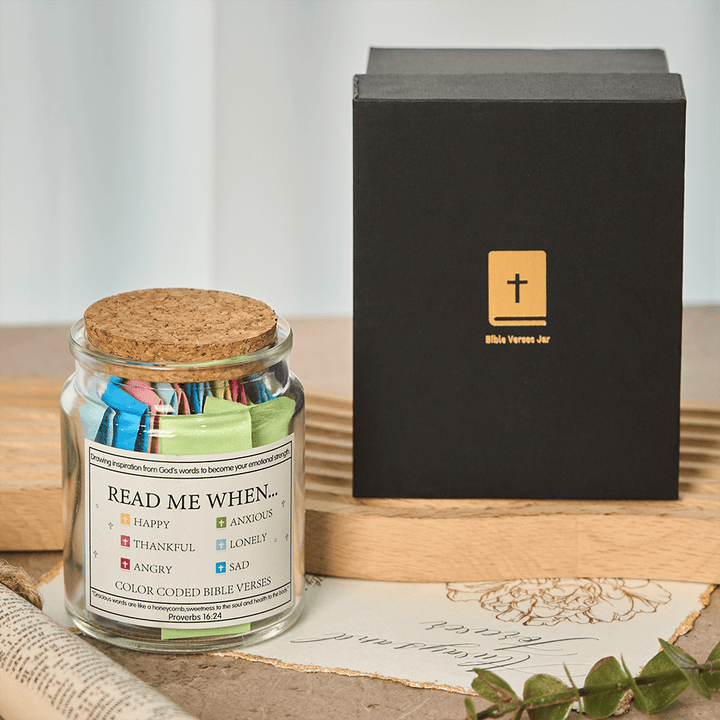 Christianartworkshop Bocal à versets bibliques de couleur avec couvercle en liège et coffret cadeau : un rappel tangible des Écritures - image 10