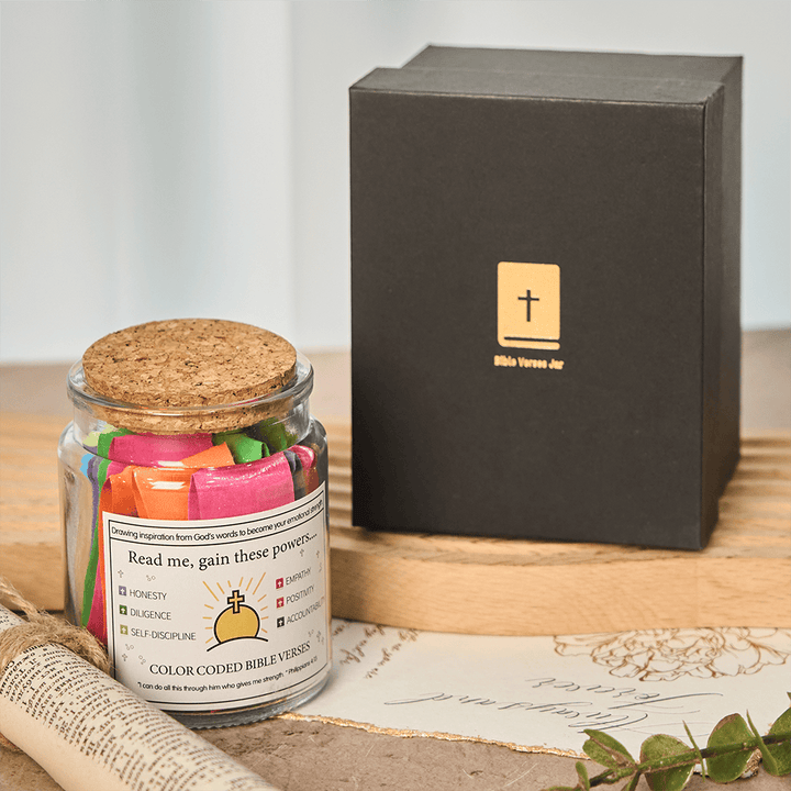 Christianartworkshop Bocal à versets bibliques de couleur avec couvercle en liège et coffret cadeau : un rappel tangible des Écritures - C (90 pièces) - image 15