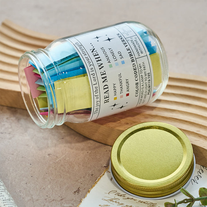 Christianartworkshop Bocal à versets bibliques de couleur avec couvercle en liège et coffret cadeau : un rappel tangible des Écritures - image 27