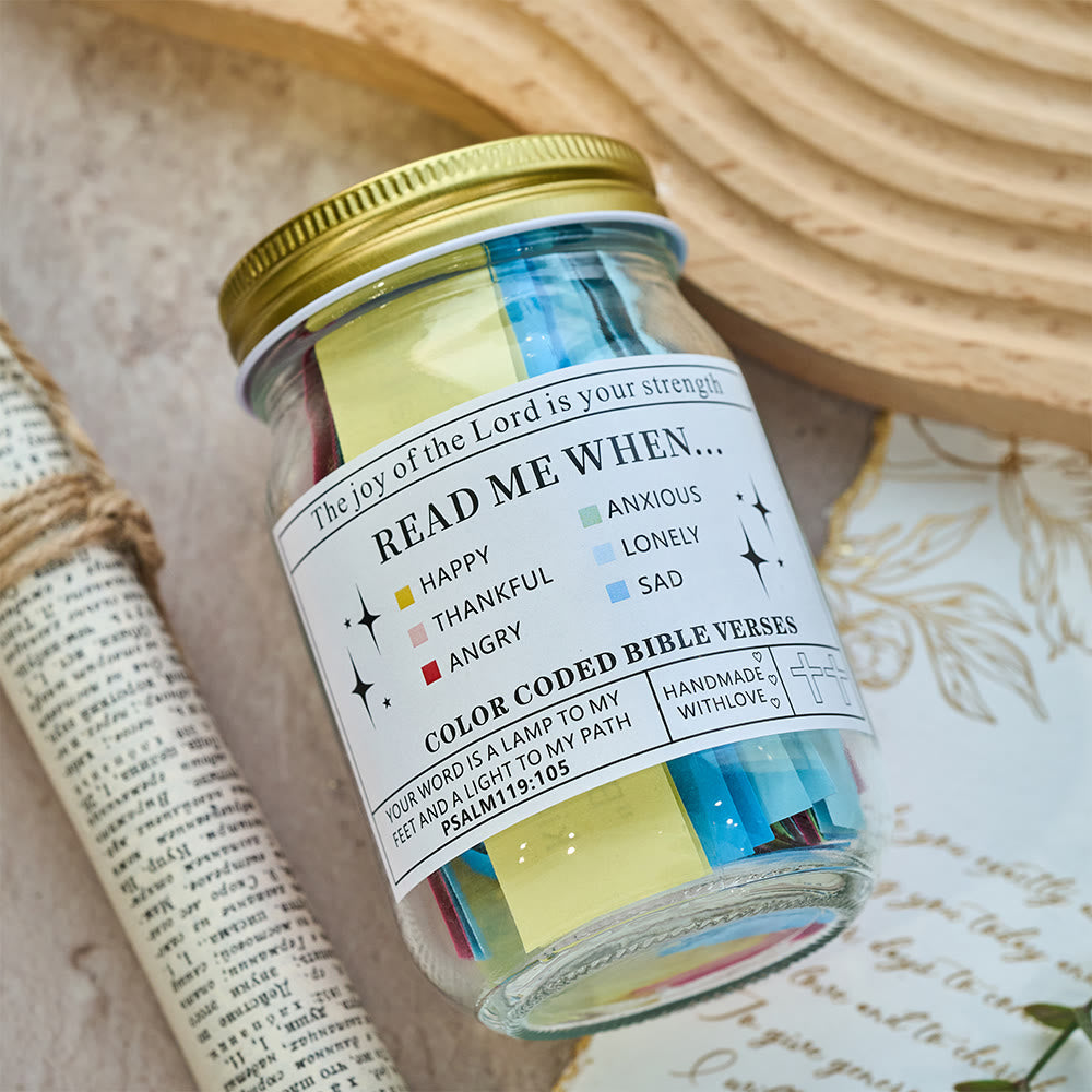 Christianartworkshop Bocal à versets bibliques de couleur avec couvercle en liège et coffret cadeau : un rappel tangible des Écritures - image 25