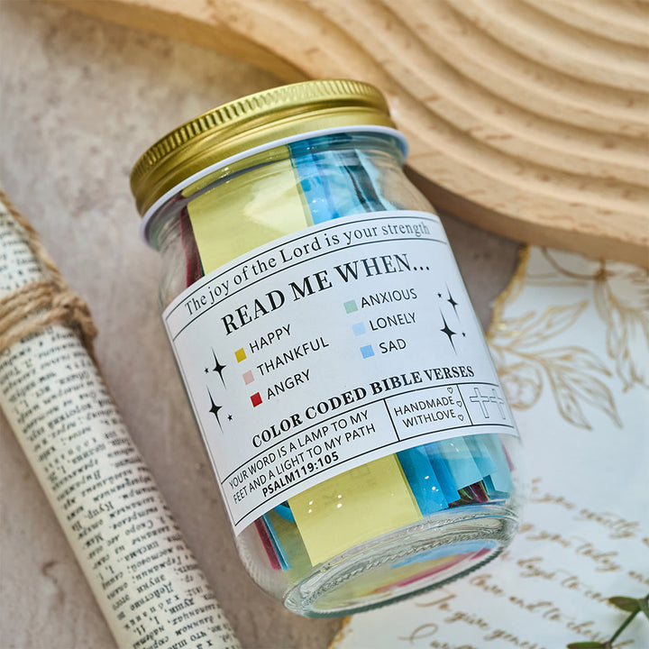 Christianartworkshop Bocal à versets bibliques de couleur avec couvercle en liège et coffret cadeau : un rappel tangible des Écritures - image 25