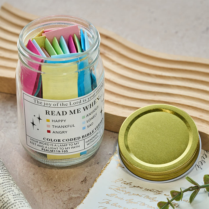 Christianartworkshop Bocal à versets bibliques de couleur avec couvercle en liège et coffret cadeau : un rappel tangible des Écritures - image 26