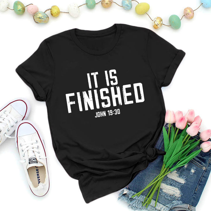 Christianartworkshop Jean 19:30 T-shirt premium effet vieilli « Tout est accompli » - Noir - 2XL - image 3