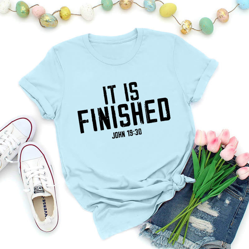 Christianartworkshop Jean 19:30 T-shirt premium effet vieilli « Tout est accompli » - Bleu - 2XL - image 7