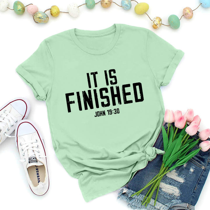 Christianartworkshop Jean 19:30 T-shirt premium effet vieilli « Tout est accompli » - Vert clair - 2XL - image 6