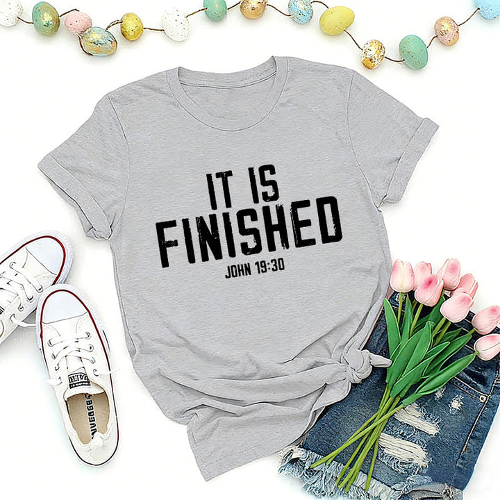 Christianartworkshop Jean 19:30 T-shirt premium effet vieilli « Tout est accompli » - Gris - 2XL - image 1